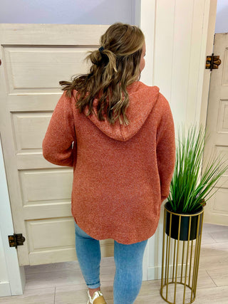 Curvy Rust Cardigan