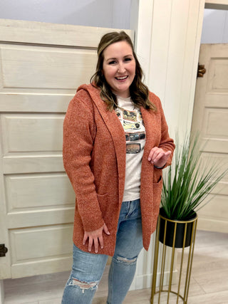 Curvy Rust Cardigan