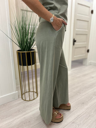 Cotton Wide Leg Knit Pants Available in 2 Colors!