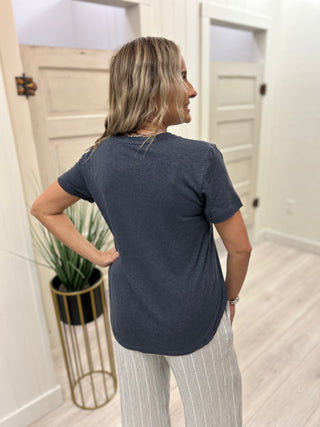 Charcoal V-Neck Tee