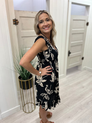 Black/Ivory Print Dress