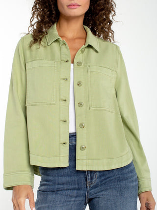 Liverpool Lotus Green Button-Front Jacket