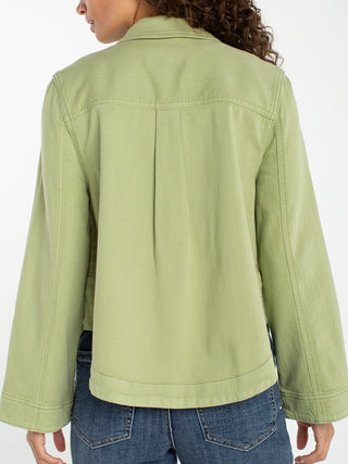 Liverpool Lotus Green Button-Front Jacket