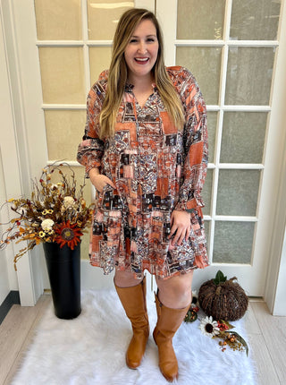 Curvy Fall Paisley Dress Final Sale!