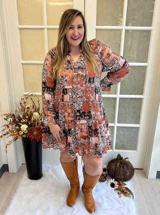 Curvy Fall Paisley Dress Final Sale!