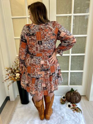 Curvy Fall Paisley Dress Final Sale!