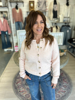 Shannon Pink Button Cardi