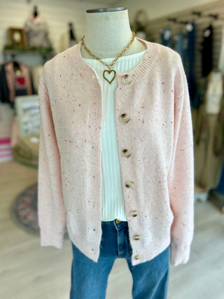 Shannon Pink Button Cardi