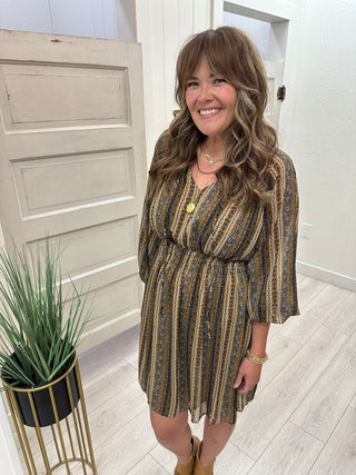 Mocha Print Dress