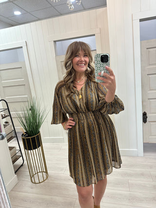 Mocha Print Dress