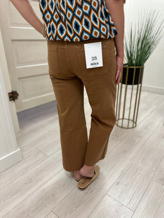 Mica Caramel High Rise Flare Trouser Pants