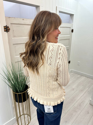 Ivory Button Front Cardigan