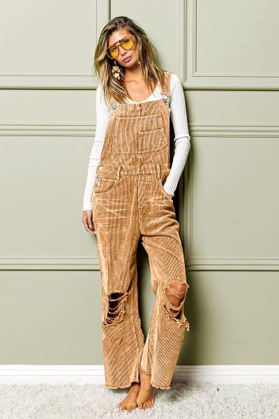 Distressed Corduroy Overalls FINAL SALE!