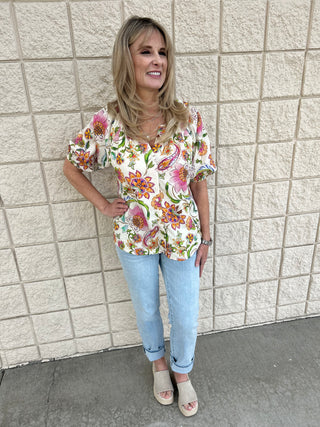 Liverpool Bright Floral Blouse CLEARANCE FINAL SALE