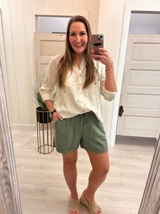 Sea Spray Linen-Blend Shorts
