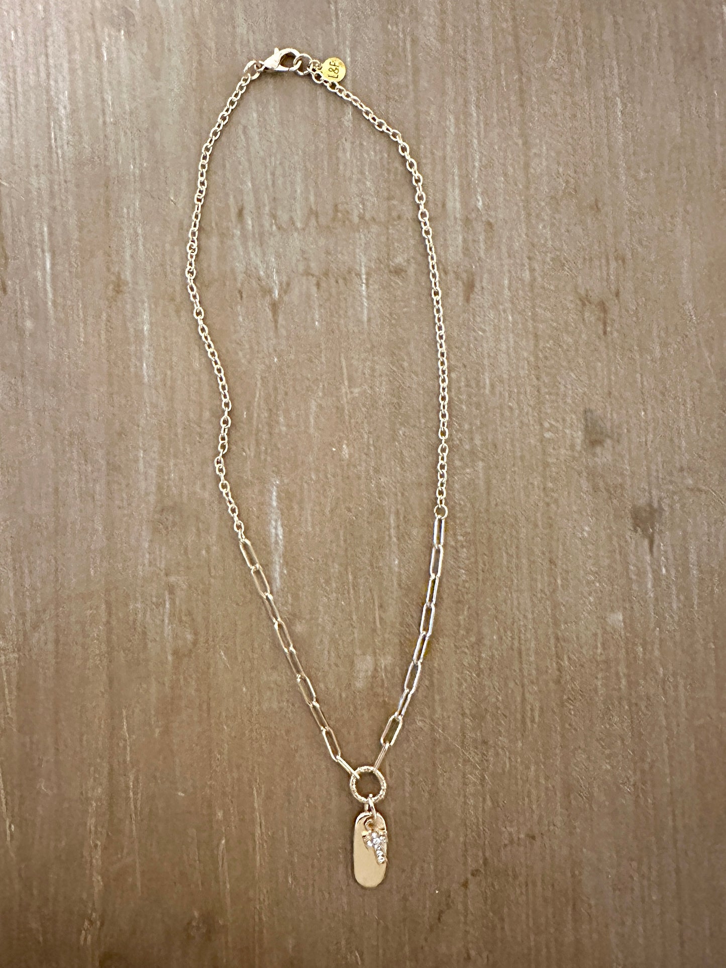 Gold Crystal Cross Necklace