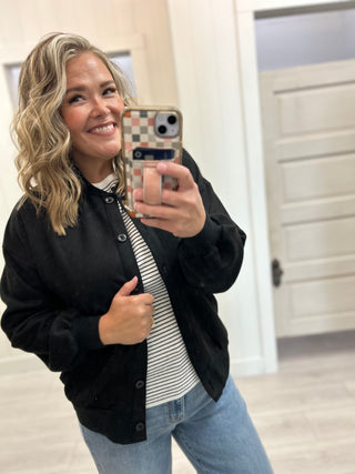 Modern Black Bomber Jacket