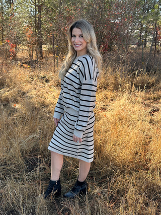 Latte Striped Skirt