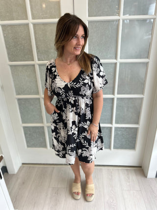 Black & White Print Dress