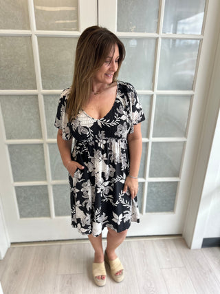 Black & White Print Dress