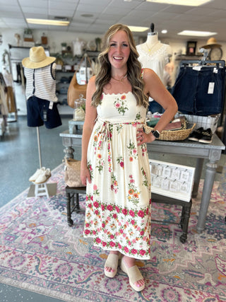 Off White Multi Floral Dress