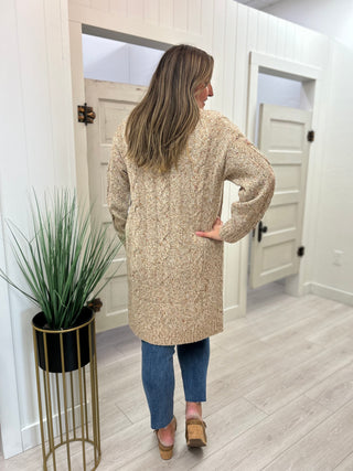 Tribal Long Oatmeal Cardigan