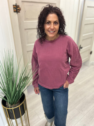 Tribal Detailed Sleeve Sweatshirt