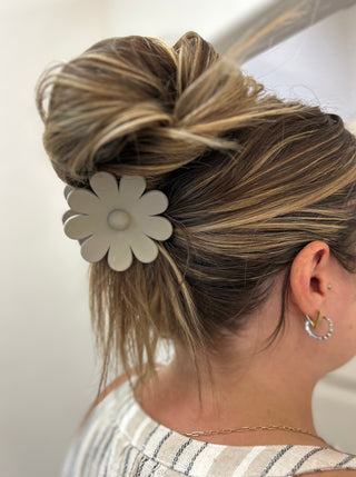 Taupe Flower Hair Claw