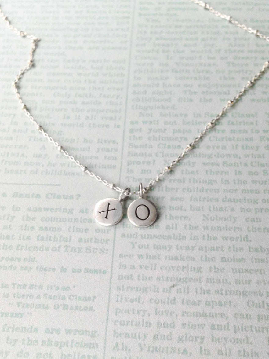 Sterling Silver XO Charm Necklace