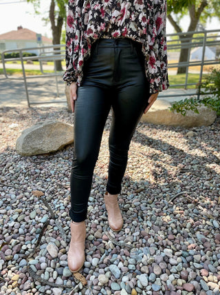 Black Faux Leather Skinny Jeans FINAL SALE!